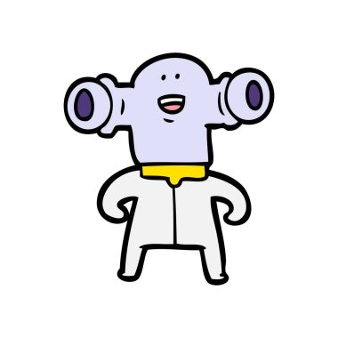 Dostu karikatür uzaylı vektör çizim