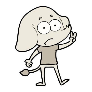 vektör çizim karikatür emin fil