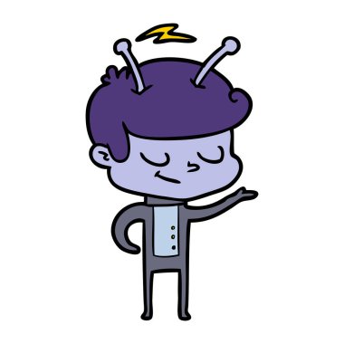 Dostu karikatür spaceman vektör çizim