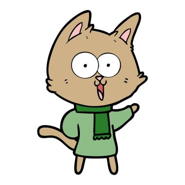 komik karikatür kedi vektör çizim