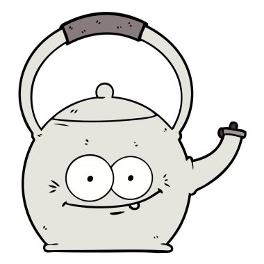 Çizgi film çaydanlığının vektör çizimi