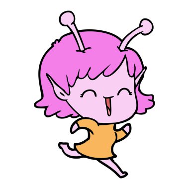 çizgi film yabancı kız gülerek