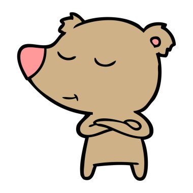 mutlu karikatür ayı vektör çizim