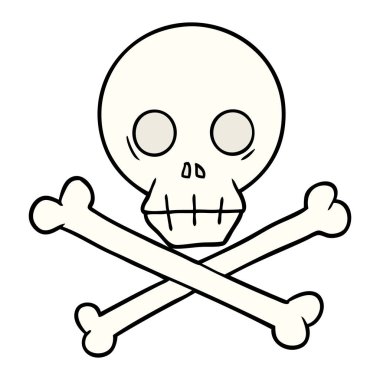 karikatür kafatası ve kemiklerin