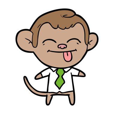 gömlek ve kravat giymek komik karikatür maymun