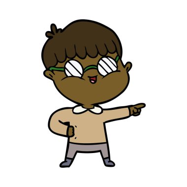 çizgi film çocuk gözlük takıyor