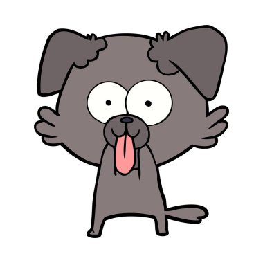 yapışkanlık dışarı dil ile karikatür köpek