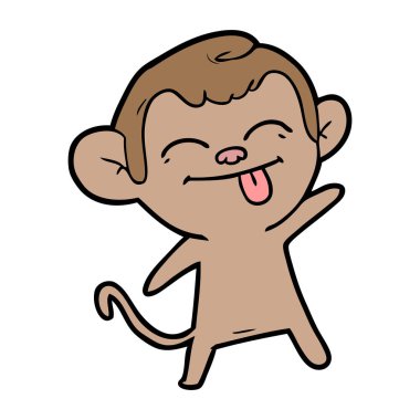 Komik karikatür maymun vektör çizim