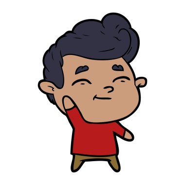 mutlu çizgi film adam vektör çizim