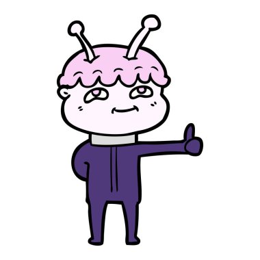 Dostu karikatür spaceman vektör çizim