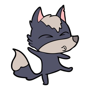 Çizgi film kurdunun vektör çizimi