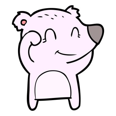 yorgun gülümseyen ayı çizgi film