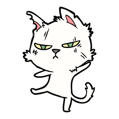 vektör çizim zor karikatür kedi