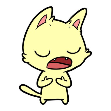 kedi karikatür konuşma vektör çizim