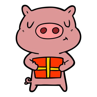 Çizgi film domuzunun vektör çizimi