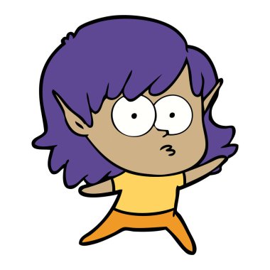 çizgi film elf kızı bakıyordu