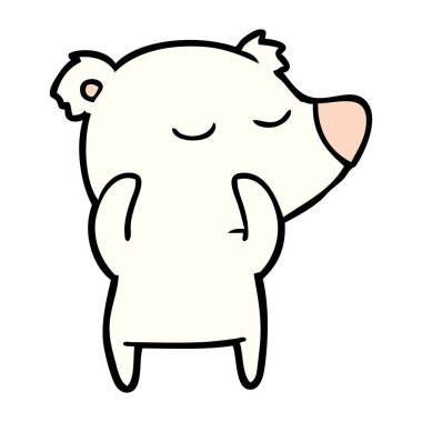 mutlu karikatür kutup ayısı