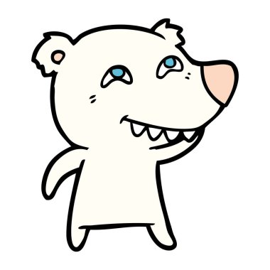 çizgi film kutup ayısı diş gösterilen