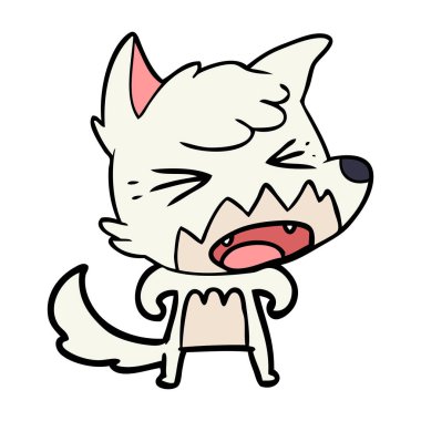 kızgın çizgi film fox vektör çizim