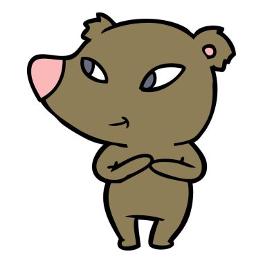 Tatlı çizgi film ayısının vektör çizimi