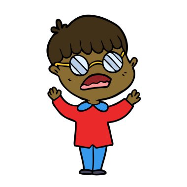 çizgi film çocuk gözlük takıyor