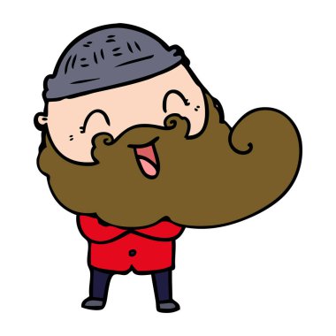 mutlu sakallı adam vektör çizim