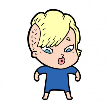 vektör çizim karikatür sürpriz kız