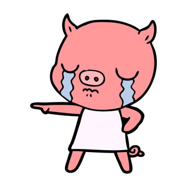 işaret ağlıyor çizgi film domuz