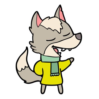 eşarp gülüyor karikatür kurt