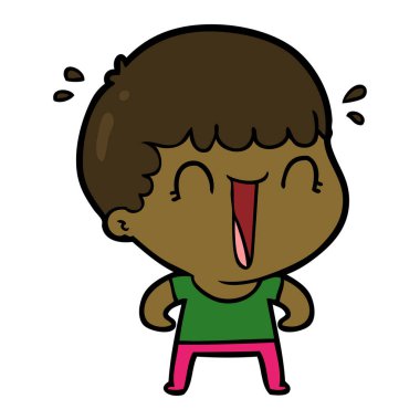 vektör çizim karikatür adam gülen