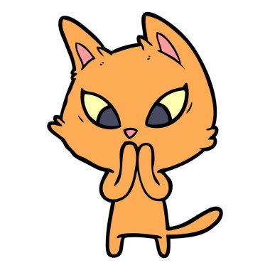 Çizgi film kedisinin vektör çizimi