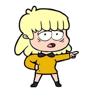 vektör çizim karikatür kadın işaret