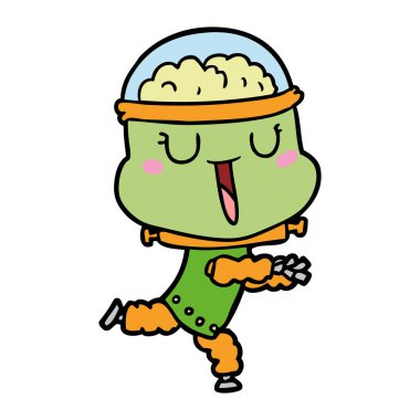 mutlu karikatür robot vektör çizim