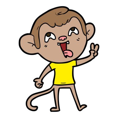 deli karikatür maymun vektör çizim