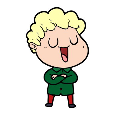 vektör çizim karikatür adam gülen