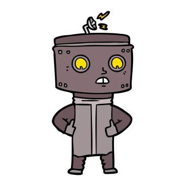 Çizgi film robotunun vektör çizimi