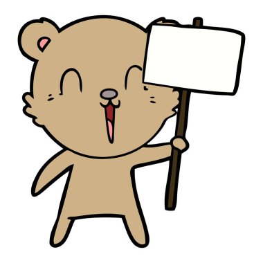 mutlu karikatür ayı afişini ile