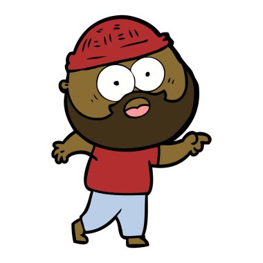 vektör çizim karikatür sakallı adam