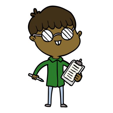 çizgi film çocuk gözlük takıyor