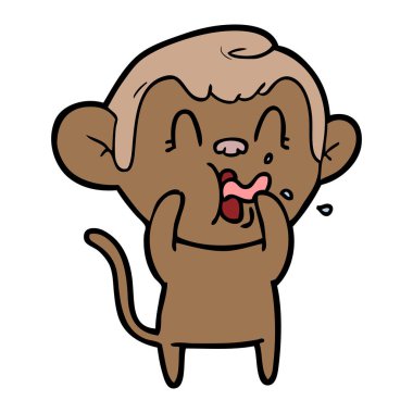 deli karikatür maymun vektör çizim