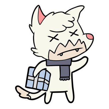 Çizgi film tilkisinin vektör çizimi