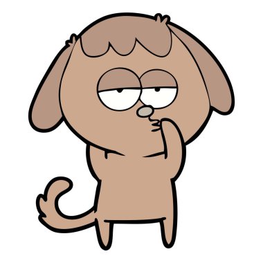 vektör çizim karikatür köpek yorgun