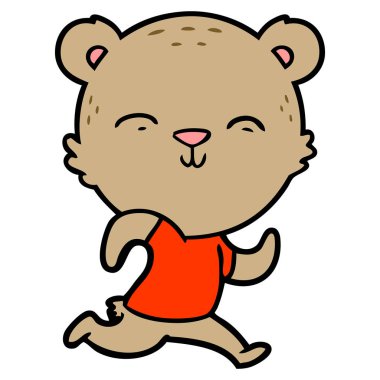 mutlu karikatür ayı vektör çizim