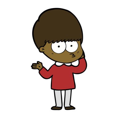 Çizgi film çocuğunun vektör çizimi