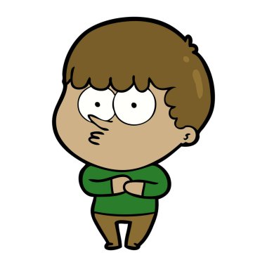 vektör çizim karikatür meraklı çocuk