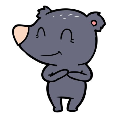 vektör çizim dost ayı çizgi film