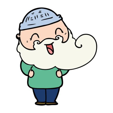 mutlu sakallı adam vektör çizim