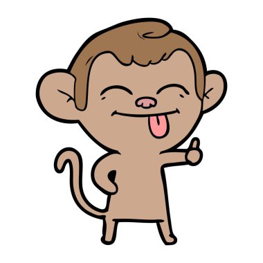 Komik karikatür maymun vektör çizim