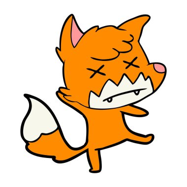 Çizgi film tilkisinin vektör çizimi