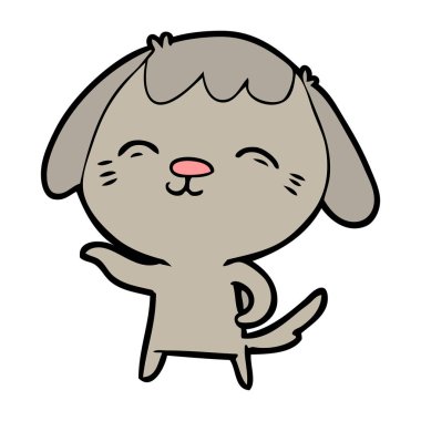 vektör çizim mutlu karikatür köpek